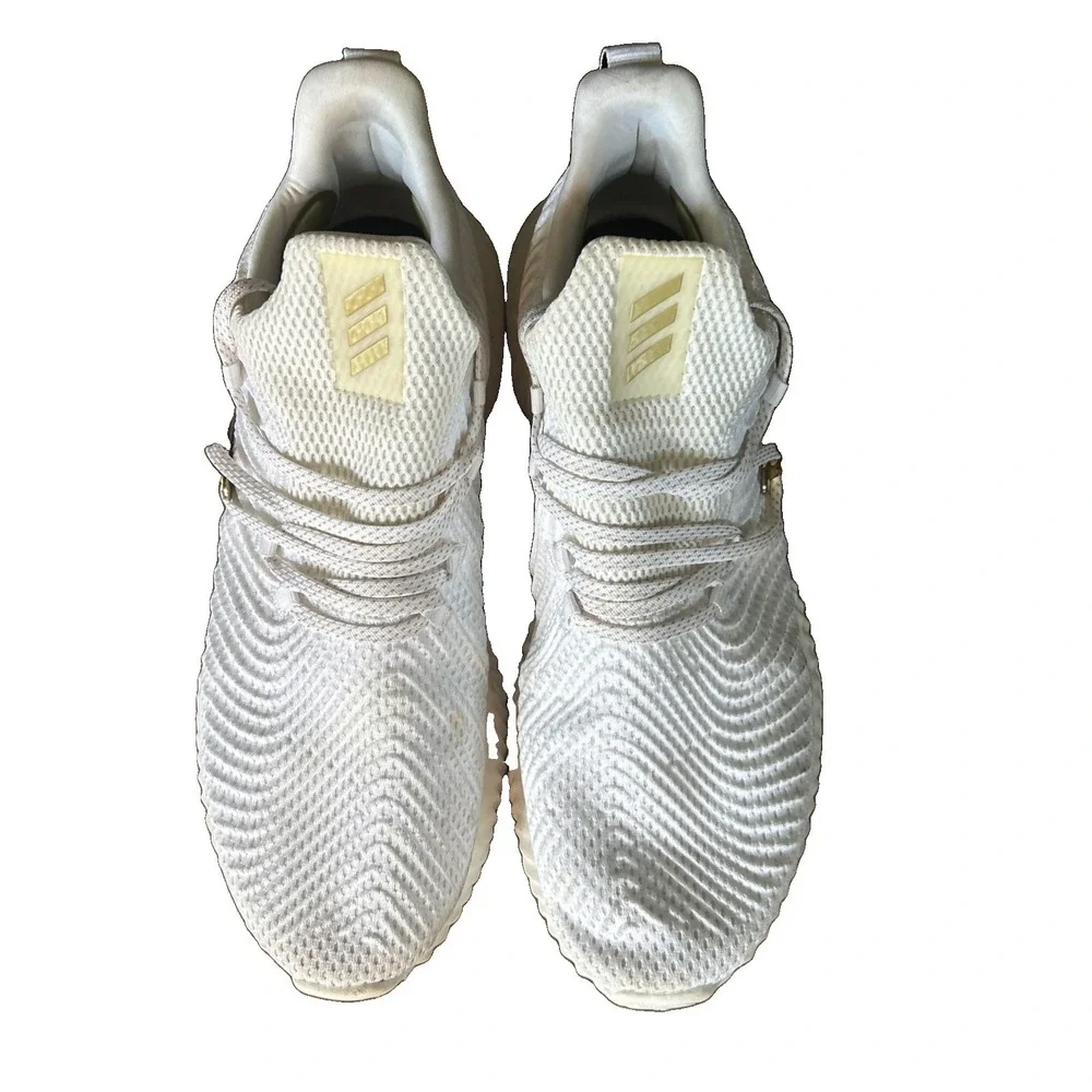Adidas Alphabounce Instinct Men Size 11.5 Gold White Sneakers ART EE7613